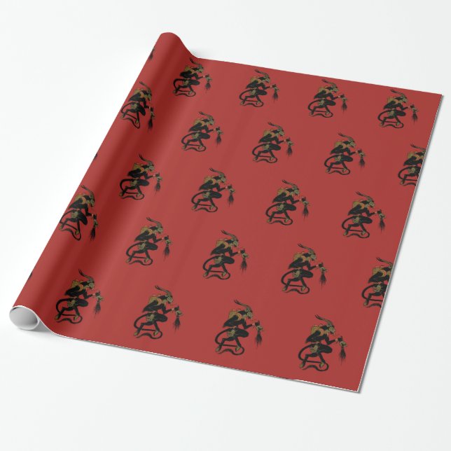 Papel De Presente Papel de envolvimento de Krampus (Desenrolado)