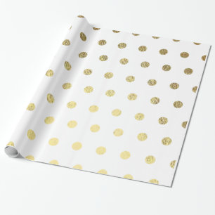 Papel De Presente Papel de envolvimento de PolkaDot da folha Dourado