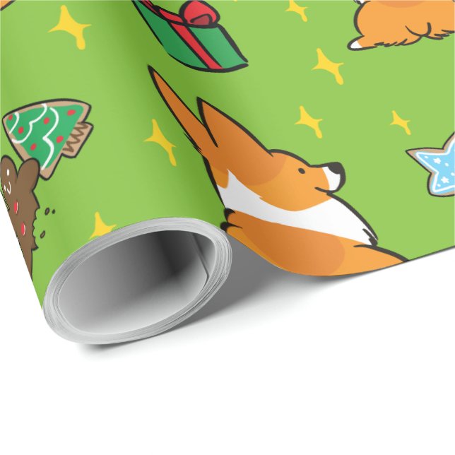 Papel De Presente Papel de envolvimento | do Corgi do Natal (Ponta do rolo)
