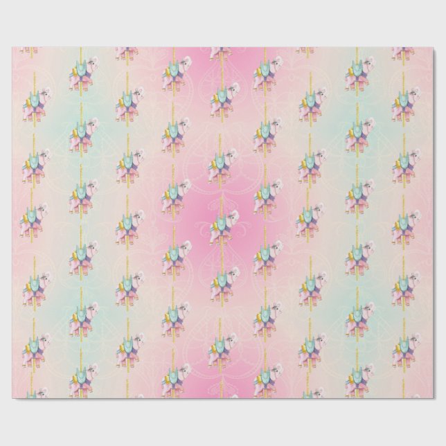 Papel De Presente Papel de envolvimento do elefante do carrossel dos (Aberto)