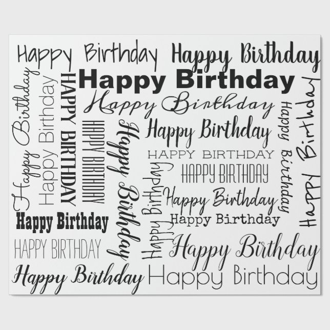 Papel De Presente Papel de envolvimento do feliz aniversario (Aberto)