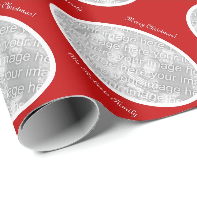 Papel De Presente Papel de envolvimento do Feliz Natal com foto (Ponta do rolo)