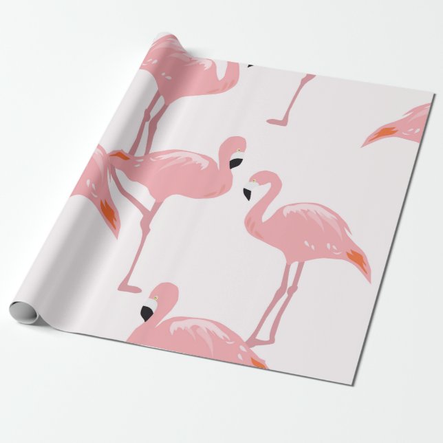 Papel De Presente Papel de envolvimento do flamingo (Desenrolado)