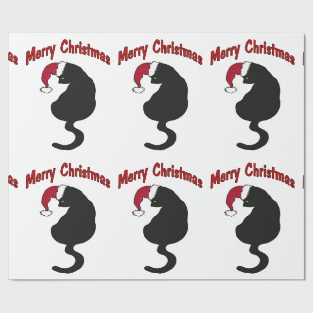 Papel De Presente Papel de envolvimento do gato do Natal (Aberto)