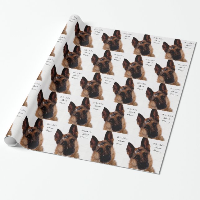 Papel De Presente Papel de envolvimento do german shepherd para a (Desenrolado)