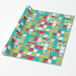 Papel De Presente Papel de envolvimento do Natal da mensagem do