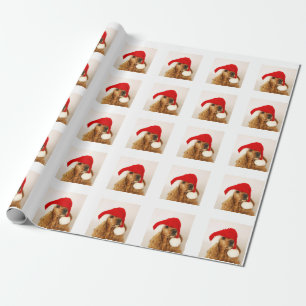 Papel De Presente Papel de envolvimento do Natal de cocker spaniel