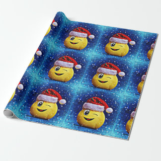 Papel De Presente Papel de envolvimento do Natal de Emoji