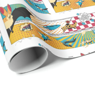 Papel De Presente Papel de envolvimento do super-herói do bastão