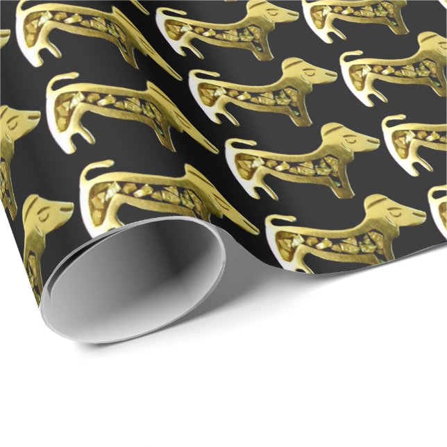 Papel De Presente Papel de envolvimento do teste padrão do cão (Ponta do rolo)