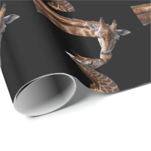 Papel De Presente Papel de envolvimento dos beijos do girafa