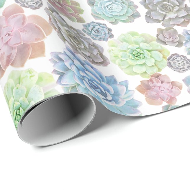 Papel De Presente Papel de envolvimento dos Succulents (Ponta do rolo)