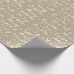 PAPEL DE PRESENTE PAPEL DE ENVOLVIMENTO DOURADO DO FELIZ NATAL DO