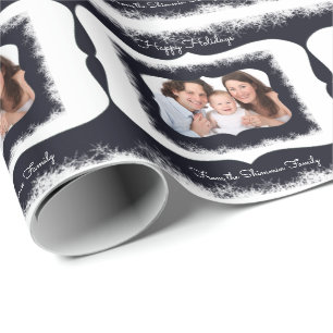 Papel De Presente Papel de envolvimento elegante do Natal da família