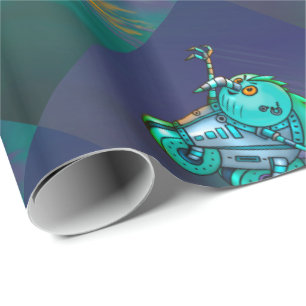 Papel De Presente Papel de envolvimento ENGRAÇADO BONITO do ROBÔ