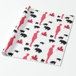 Papel De Presente Papel de envolvimento feliz de Vegeterian da