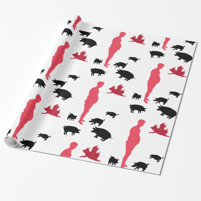 Papel De Presente Papel de envolvimento feliz de Vegeterian da (Desenrolado)