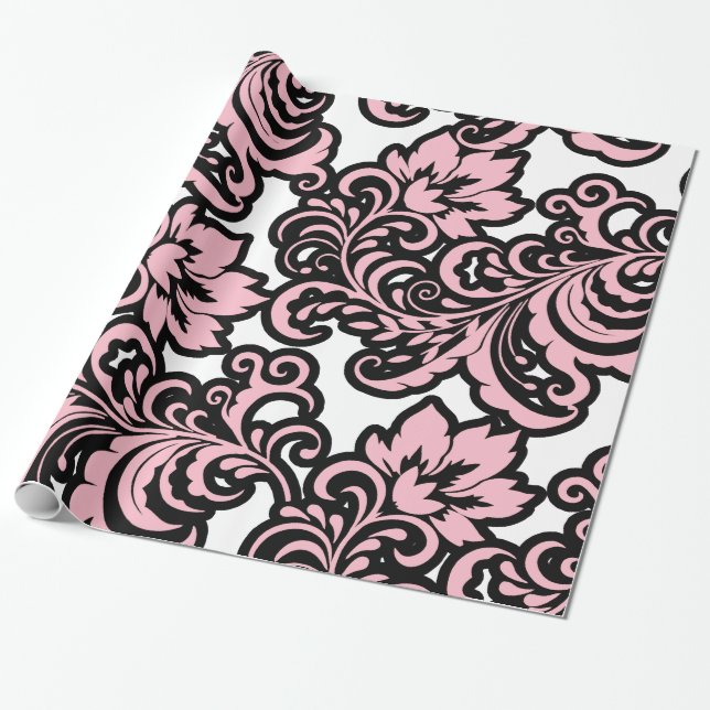 Papel De Presente Papel de envolvimento floral do teste padrão de (Desenrolado)