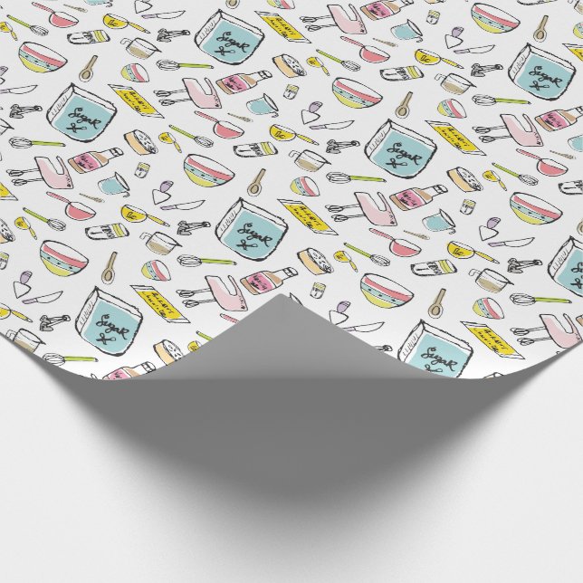 Papel De Presente Papel de envolvimento Handdrawn do teste padrão do (Ponta)