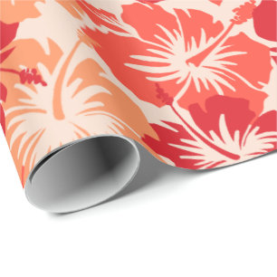 Papel De Presente Papel de envolvimento havaiano floral do hibiscus