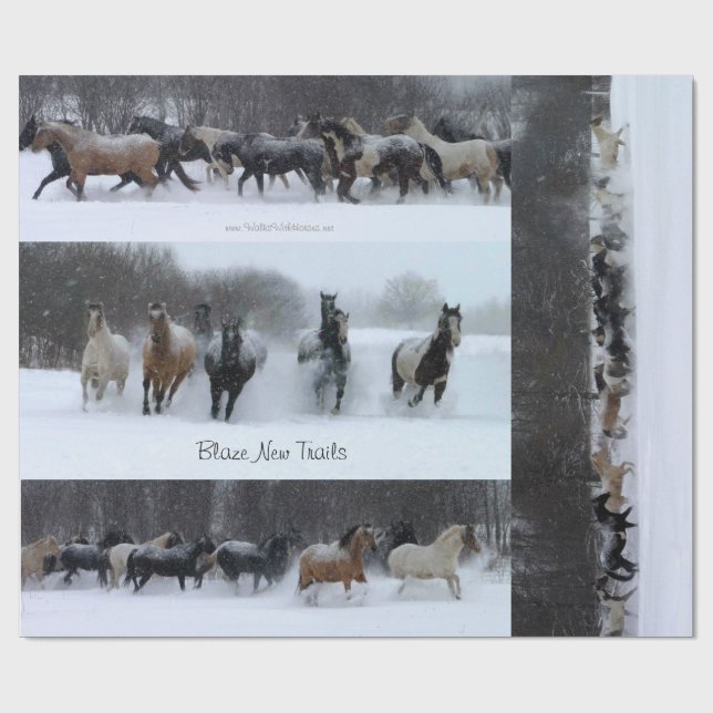 Papel De Presente Papel de envolvimento novo do cavalo das fugas da (Aberto)