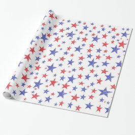 Papel De Presente Papel de envolvimento patriótico das estrelas