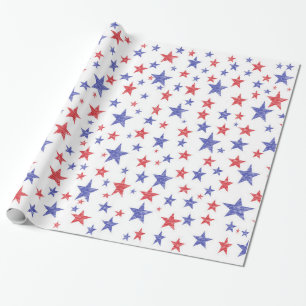 Papel De Presente Papel de envolvimento patriótico das estrelas