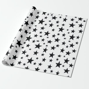 Papel De Presente Papel de envolvimento preto das estrelas