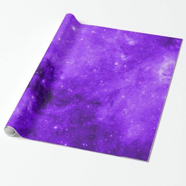Papel De Presente Papel de envolvimento roxo do espaço (Desenrolado)