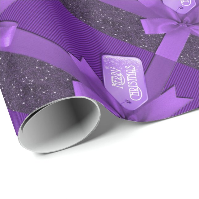 Papel De Presente Papel de envolvimento roxo do pacote do Natal (Ponta do rolo)