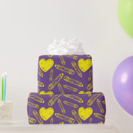 Papel De Presente Papel De Envolvimento Sem Pernas: Amor Com Lápis D