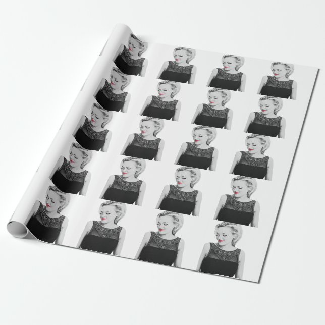 Papel De Presente Papel de envolvimento vermelho dos lábios (Desenrolado)