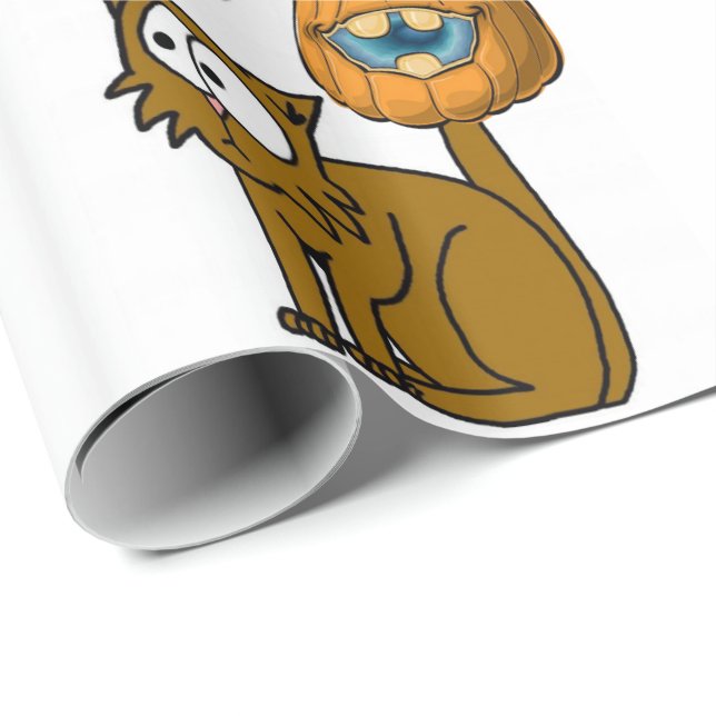 Papel De Presente Papel de Enxertamento de Halloween, Cat (Ponta do rolo)