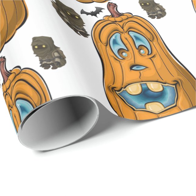 Papel De Presente Papel de Enxertamento do Halloween, Abóbora (Ponta do rolo)