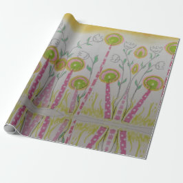 Papel De Presente Papel De Lavagem Com Flor Whimsical