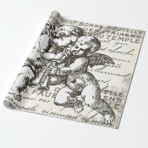 Papel De Lavagem De Cherubil Em Vintagem Francesa