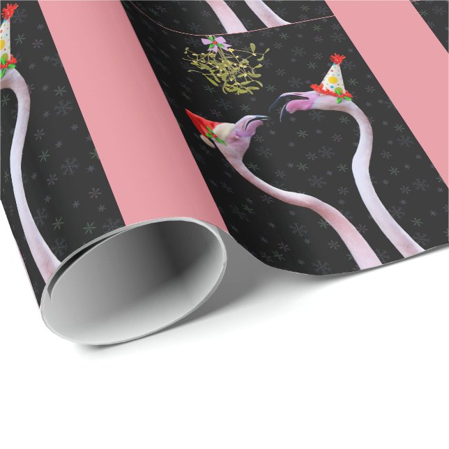 Papel De Presente Papel De Lavagem Festivo Flamingos (Ponta do rolo)