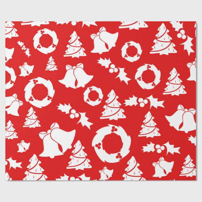 Papel De Presente Papel de mola de correias de Natal Vermelho (Aberto)