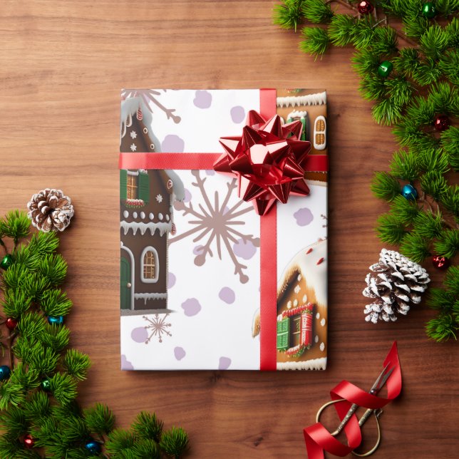 Papel De Presente Papel de mola de férias para as casas de pão doce (Presente de Natal)