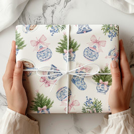 Papel De Presente Papel de mola de natal da Chinoiserie Preppy Arco