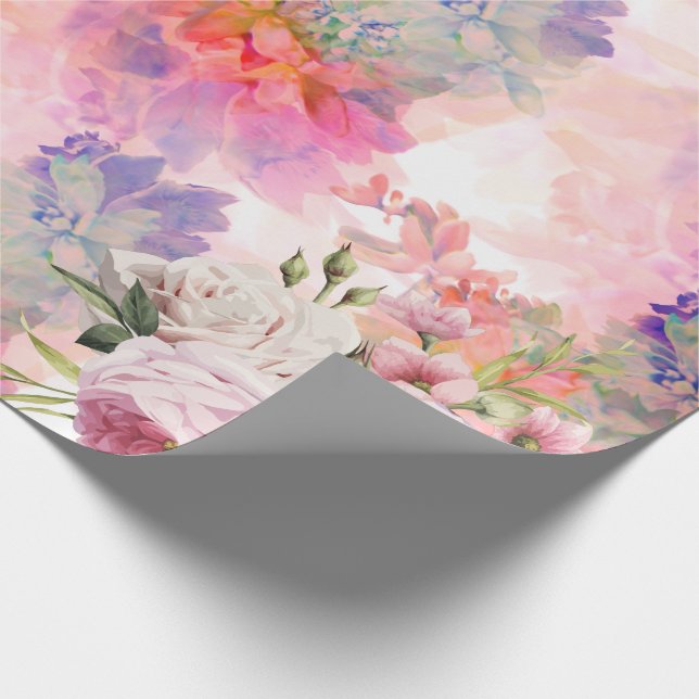 Papel De Presente Papel de mola floral com aquarelas (Ponta)