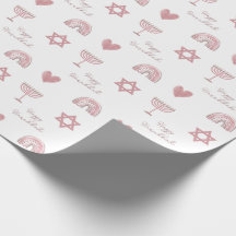Papel de mola Hanukkah, cor-de-água rosa