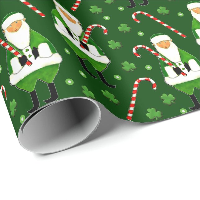 Papel De Presente Papel de mola para presentes de Natal irlandês (Ponta do rolo)