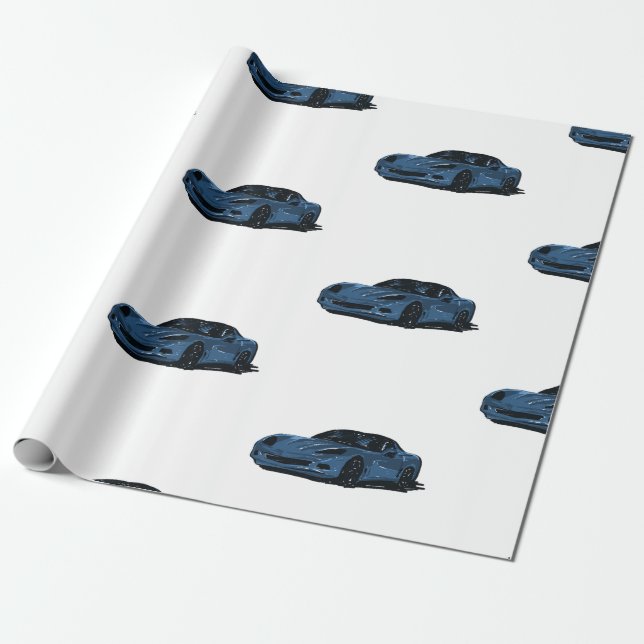 Papel De Presente Papel de moldagem azul C6 Corvette (Desenrolado)