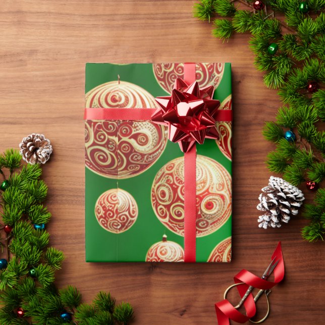 Papel De Presente Papel de moldagem de férias vermelho e verde (Presente de Natal)