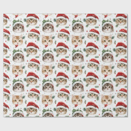 Papel De Presente Papel de Moldagem de Gato de Natal