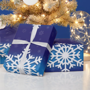 Papel De Presente Papel de moldagem de Natal com flocos de neve de N