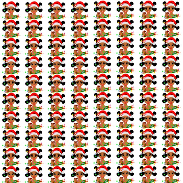 Papel De Presente Papel de moldagem de natal da Black Girl (Criador carregado)