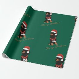 Papel De Presente Papel de moldagem de natal de estimação Dachshund