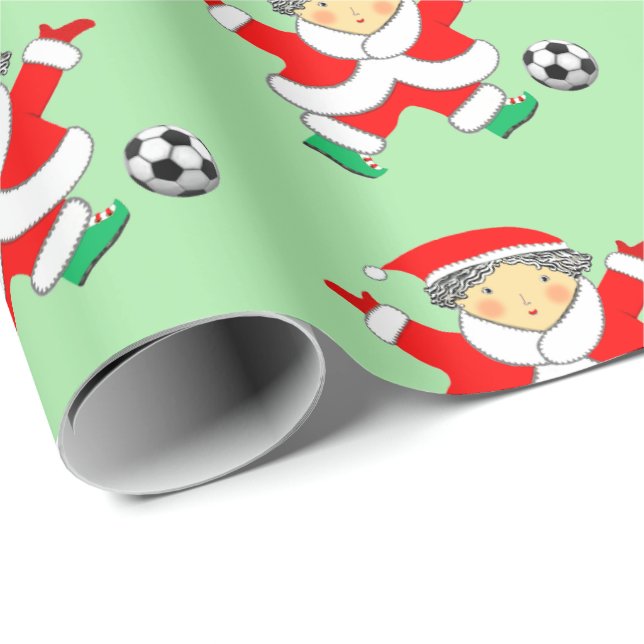 Papel De Presente Papel de moldagem de Natal do Futebol (Ponta do rolo)